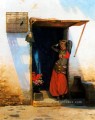 Femme du Caire à sa porte Orientalisme grec oriental Jean Léon Gérôme